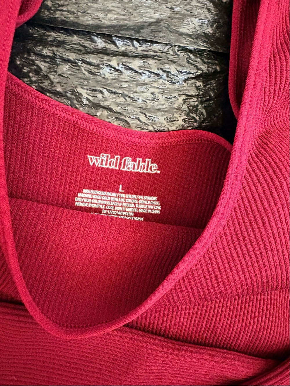 wild fable Raspberry Scoop Neck Ribbed Long Sleeve Top - Picture 3 of 3